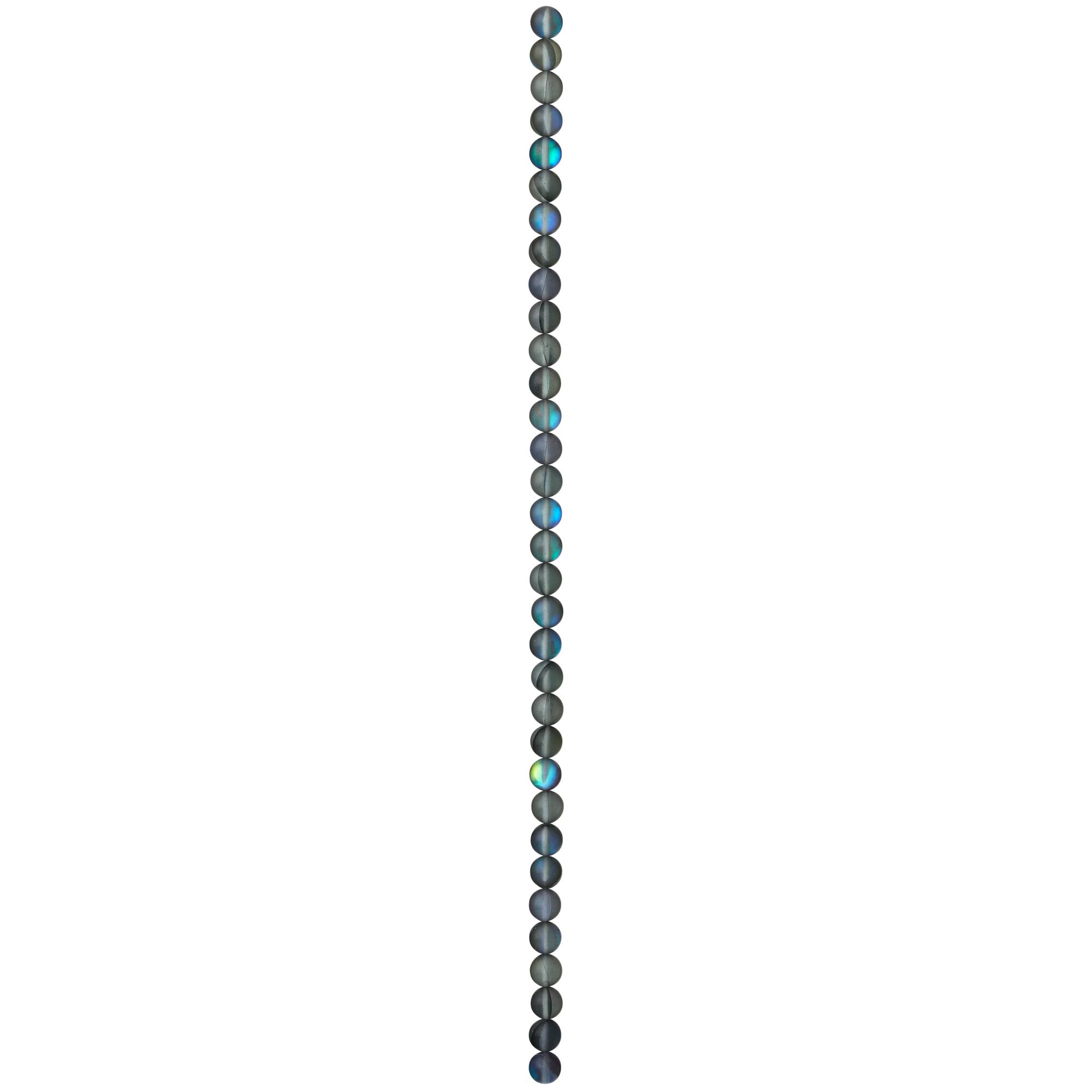 Matte Gray Opal Glass Round Beads, 8mm by Bead Landing™
